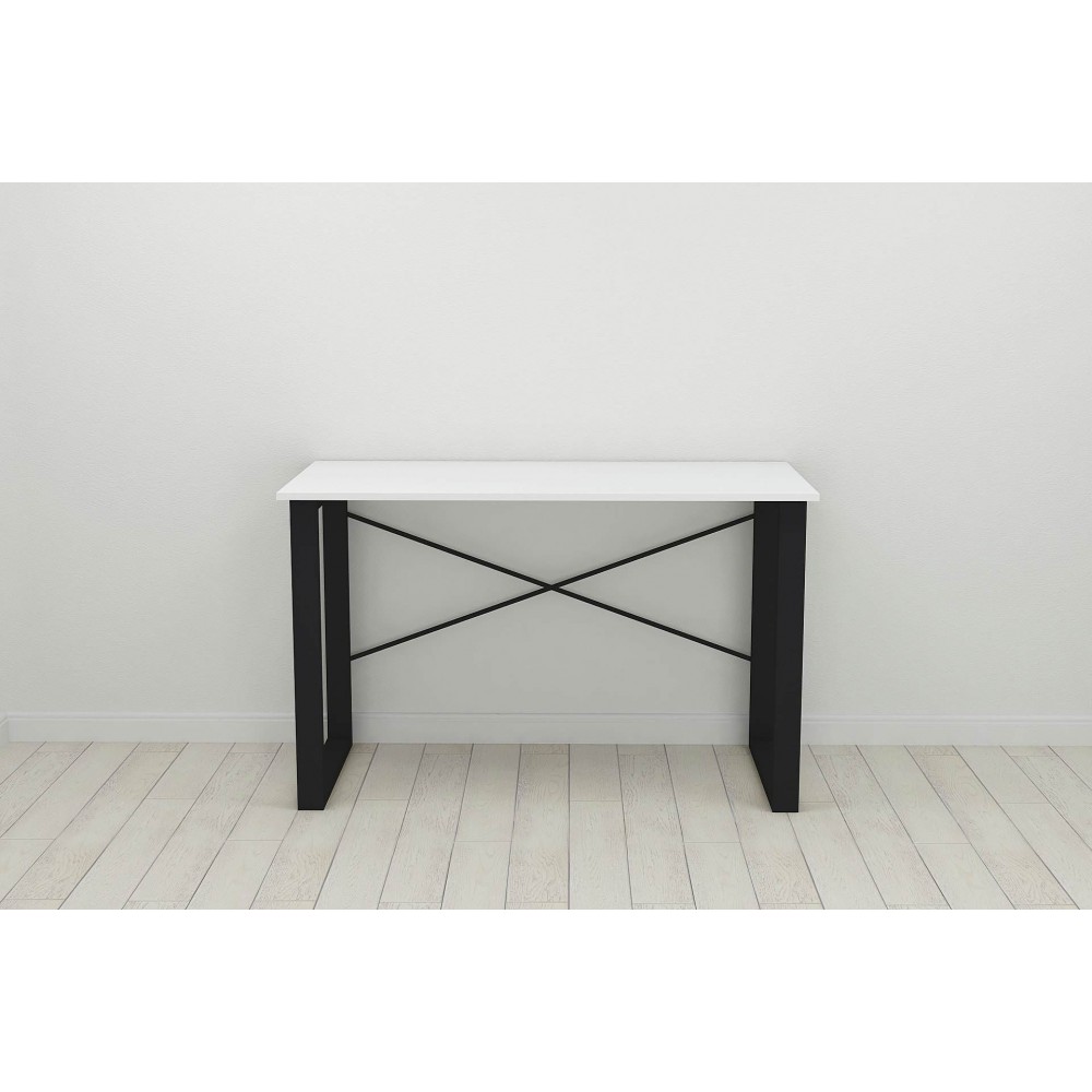 Письменный стол Ferrum-decor Драйв 750x1200x700 Черный металл ДСП Белое 16 мм (FRD-103171)