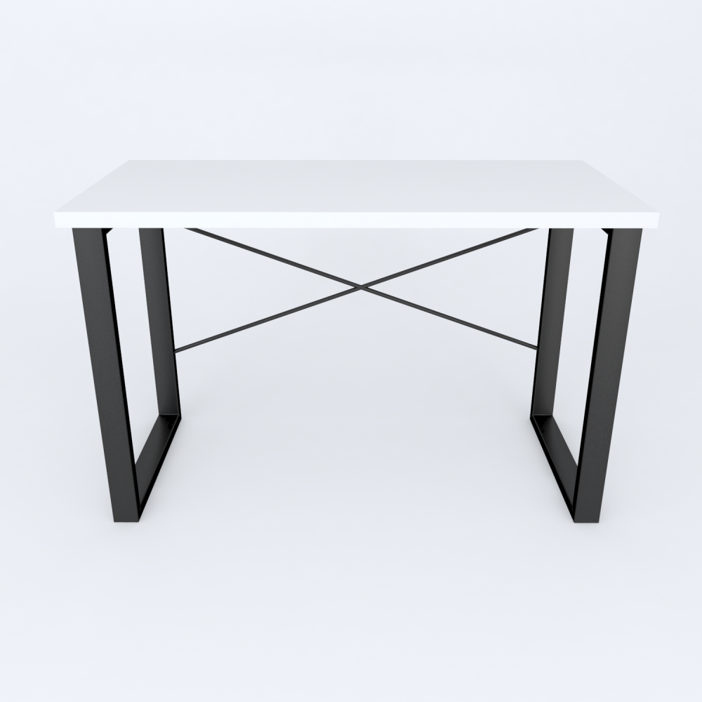 Письменный стол Ferrum-decor Драйв 750x1400x700 Черный металл ДСП Белое 32 мм (FRD-103401)