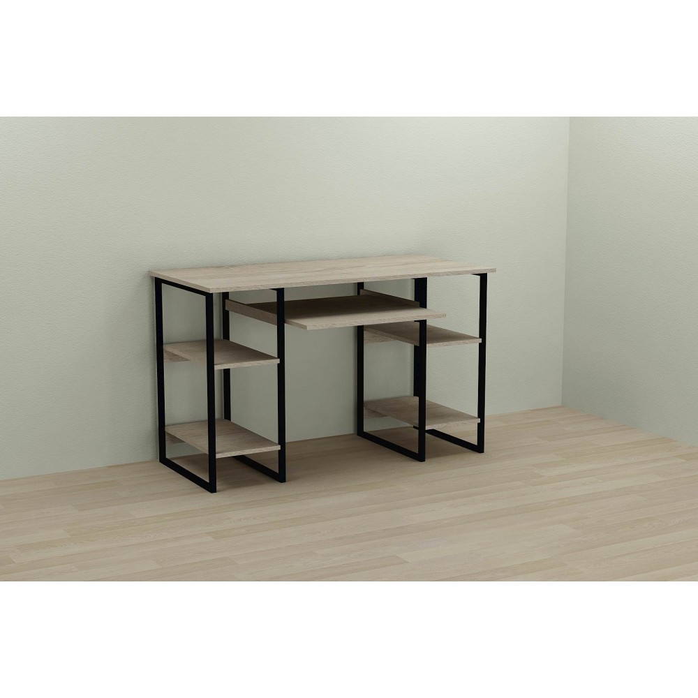 Письменный стол Ferrum-decor Тим 75x120x70 черный ДСП Дуб Сонома 16мм (FRD-103971)