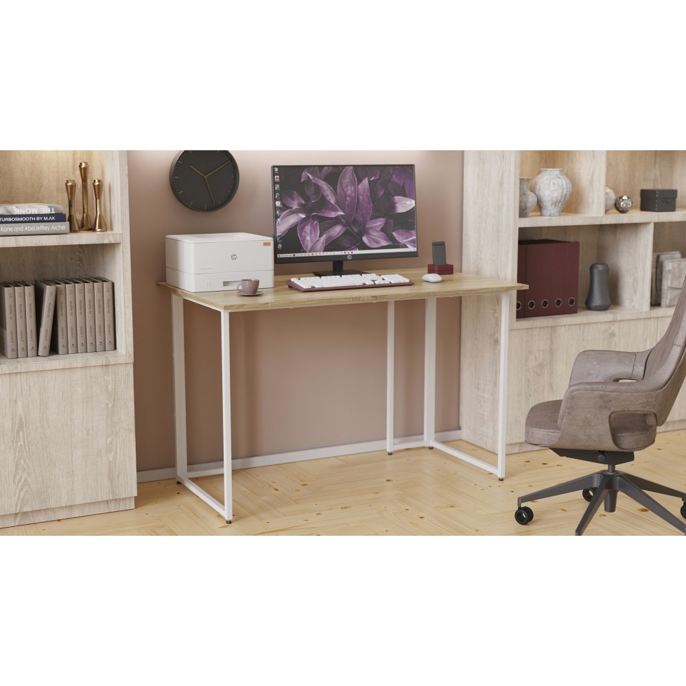 Письменный стол Ferrum-decor Ханна 75x120x60 белый ДСП Дуб Сонома 16мм (FRD-104001)