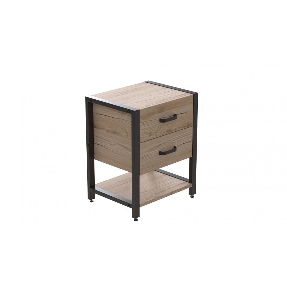 Тумба універсальна Ferrum-decor Вів'єн 2/1 50x41x40 чорний ДСП Дуб Сан-Марино 16мм (FRD-104172)