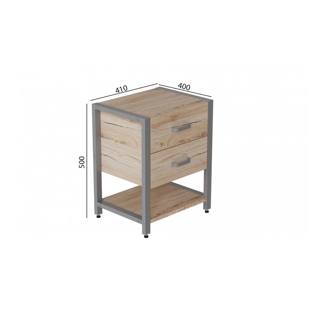 Тумба універсальна Ferrum-decor Вів'єн 2/1 50x41x40 сірий ДСП Дуб Сан-Марино 16мм (FRD-104182)