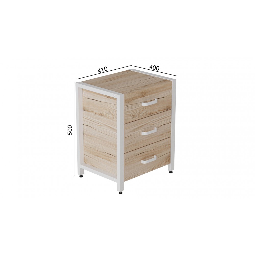 Тумба універсальна Ferrum-decor Вів'єн 3 50x41x40 білий ДСП Дуб Сан-Марино 16мм (FRD-104192)
