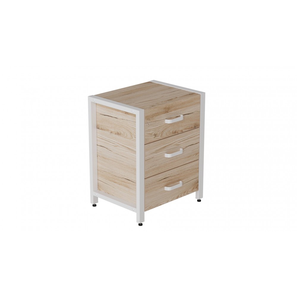 Тумба універсальна Ferrum-decor Вів'єн 3 50x41x40 білий ДСП Дуб Сан-Марино 16мм (FRD-104192)