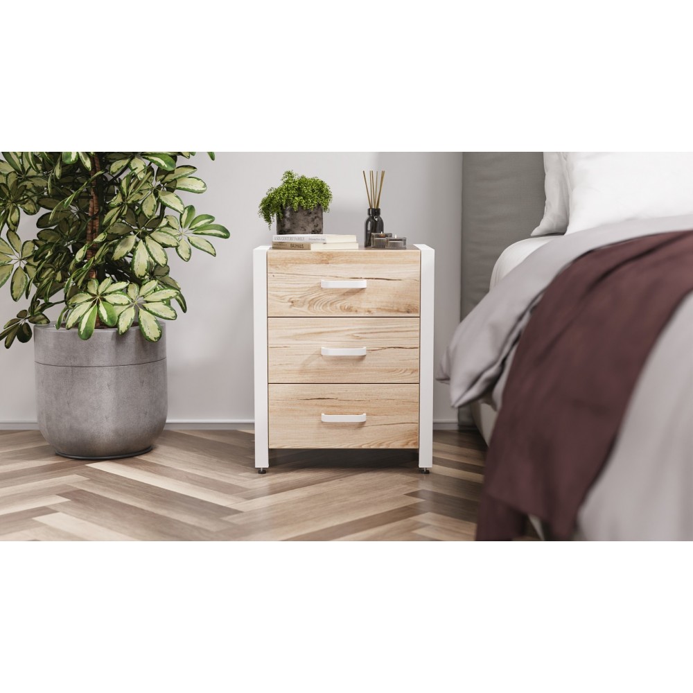 Тумба універсальна Ferrum-decor Вів'єн 3 50x41x40 білий ДСП Дуб Сан-Марино 16мм (FRD-104192)