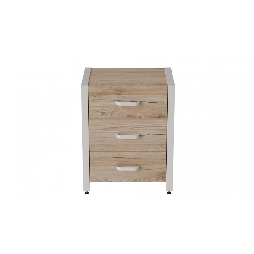 Тумба універсальна Ferrum-decor Вів'єн 3 50x41x40 білий ДСП Дуб Сан-Марино 16мм (FRD-104192)