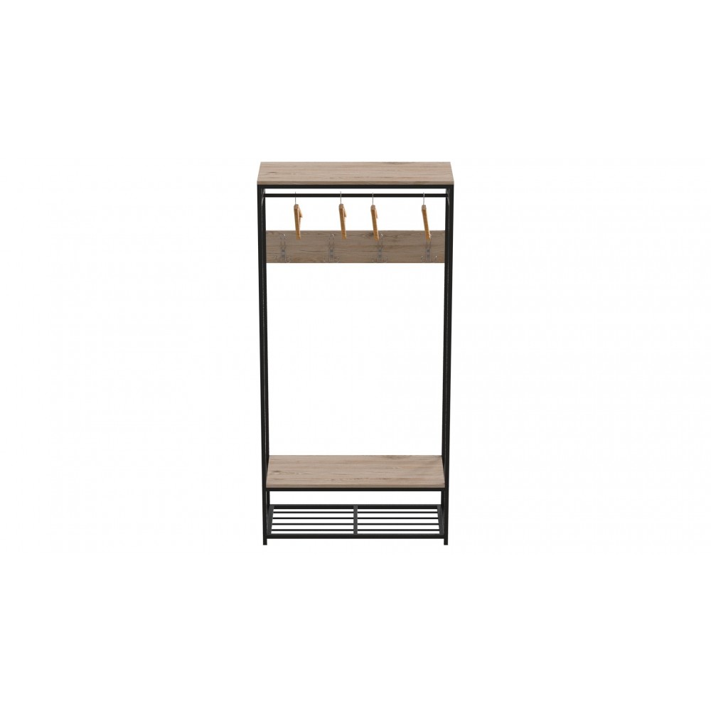 Вешалка напольная модульная Ferrum-decor Трелис 15 180x90x38 черный ДСП Дуб Сан-Марино 16мм (FRD-104362)