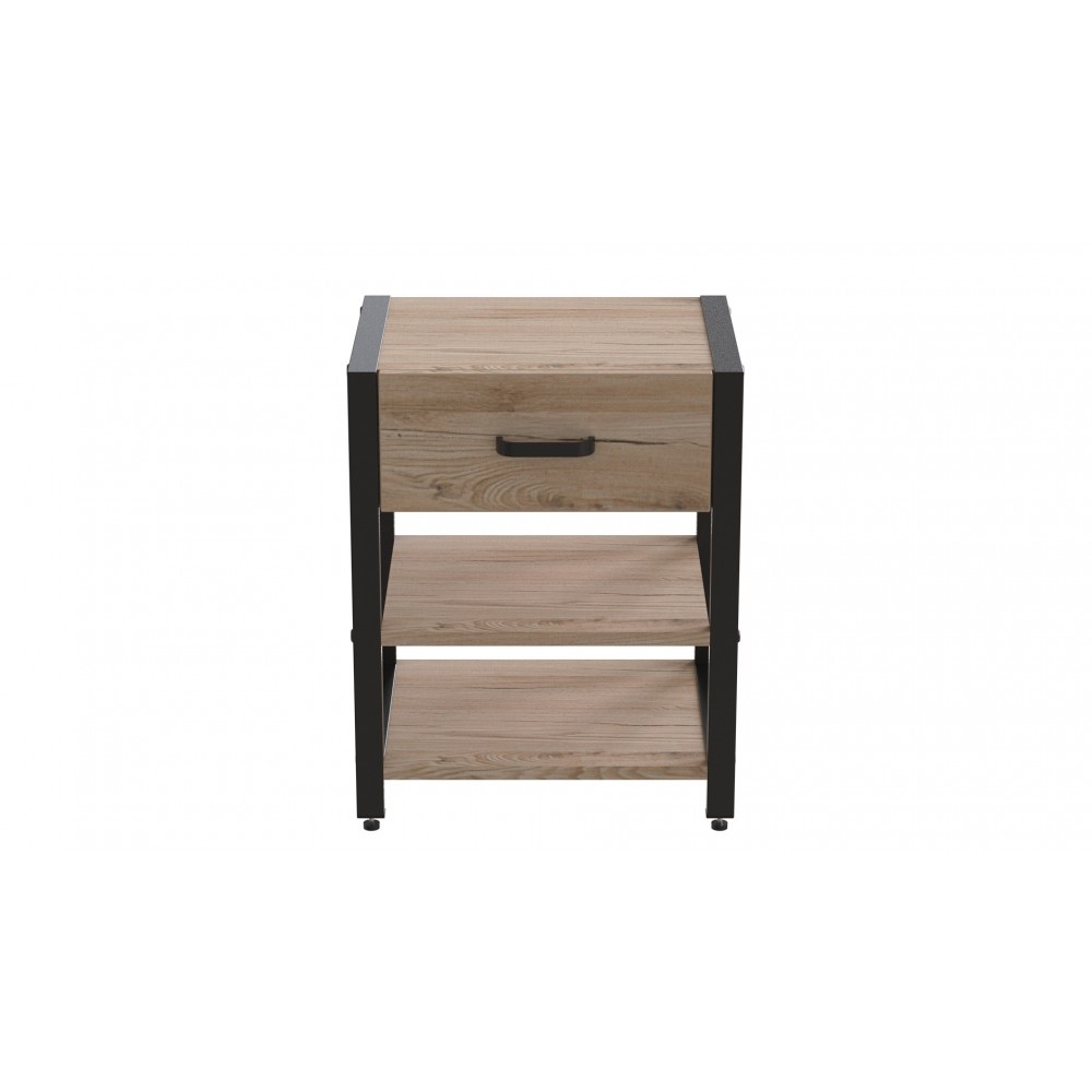 Тумба універсальна Ferrum-decor Вів'єн 1/2 50x41x40 чорний ДСП Дуб Сан-Марино 16мм (FRD-104122)