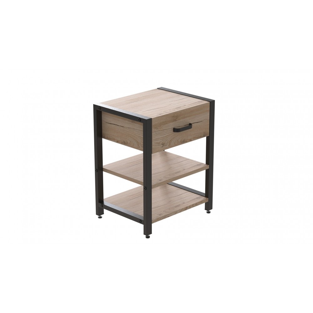 Тумба універсальна Ferrum-decor Вів'єн 1/2 50x41x40 чорний ДСП Дуб Сан-Марино 16мм (FRD-104122)