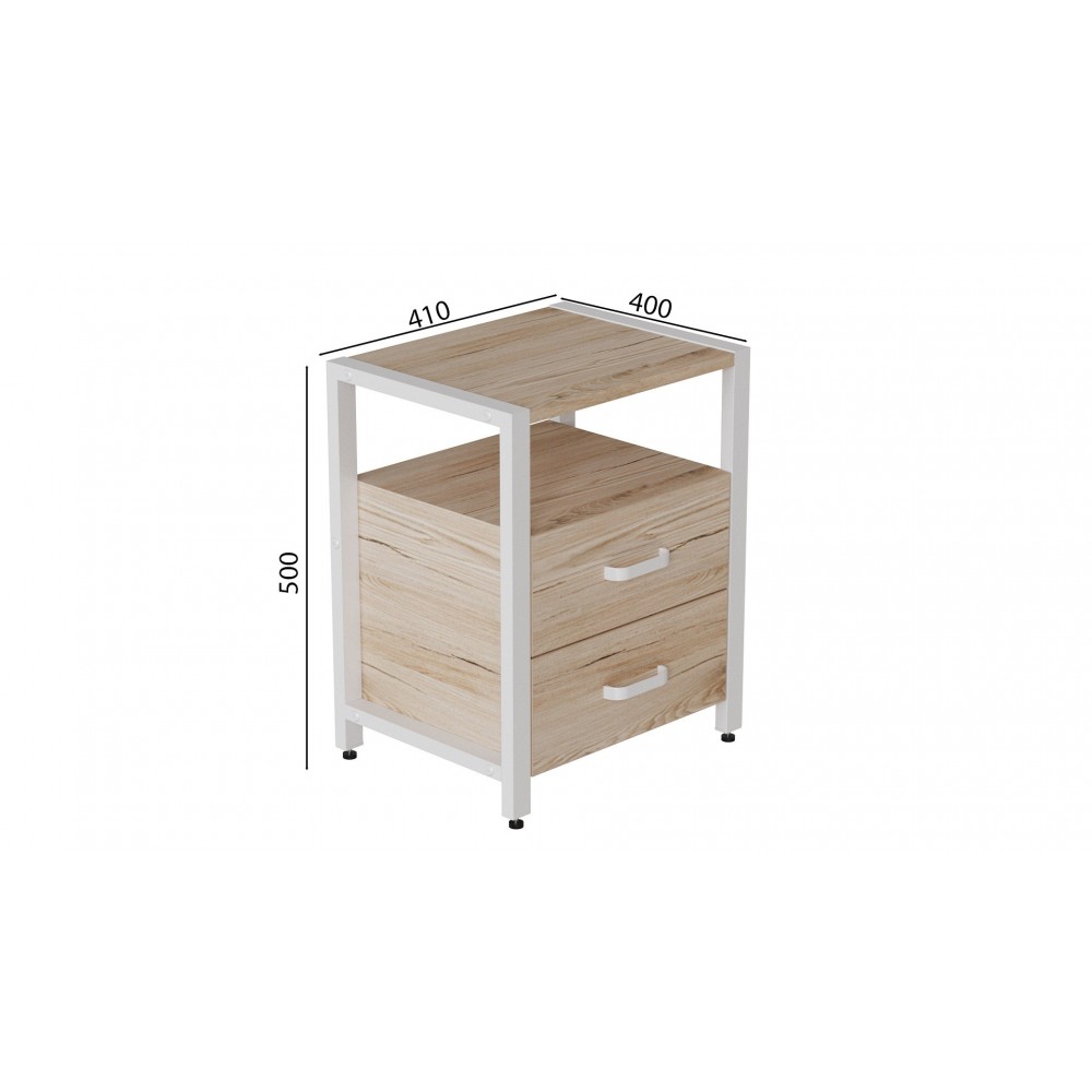 Тумба универсальная Ferrum-decor Вивьен 2/2 50x41x40 белый ДСП Дуб Сан-Марино 16мм (FRD-104162)
