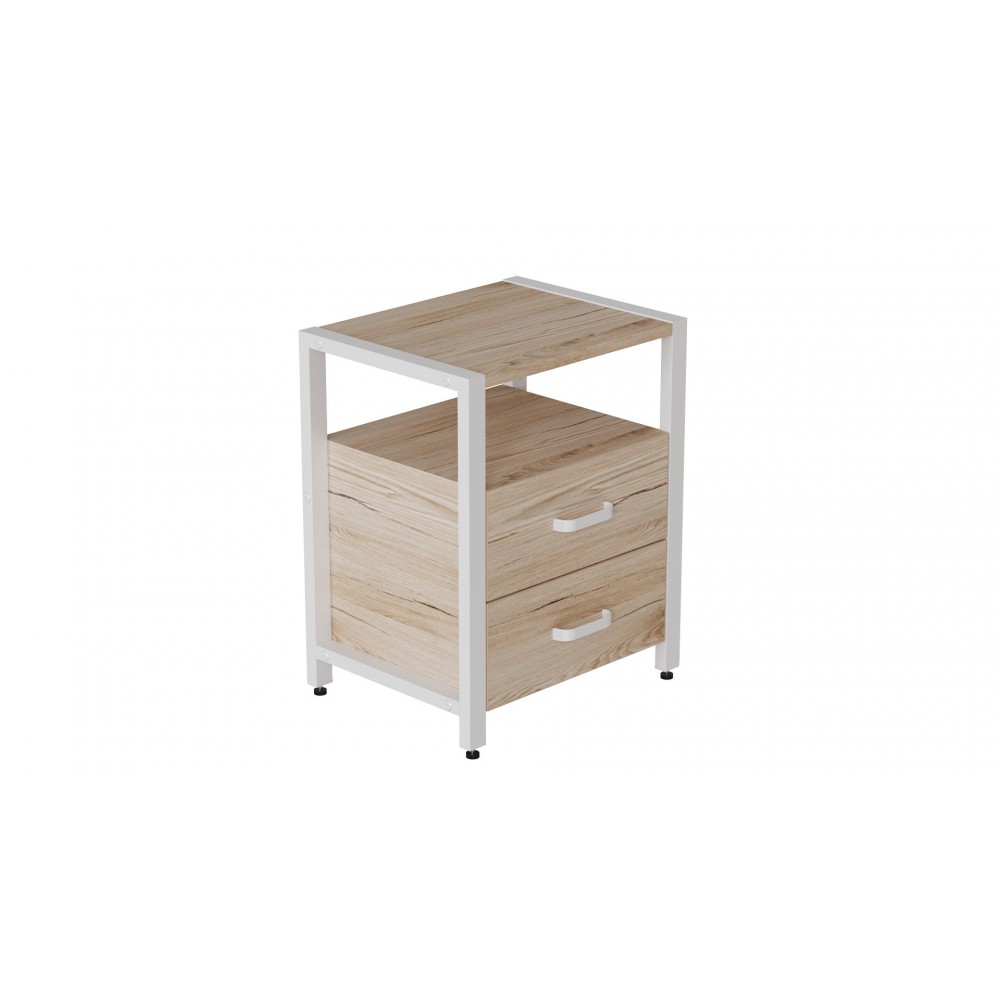 Тумба универсальная Ferrum-decor Вивьен 2/2 50x41x40 белый ДСП Дуб Сан-Марино 16мм (FRD-104162)