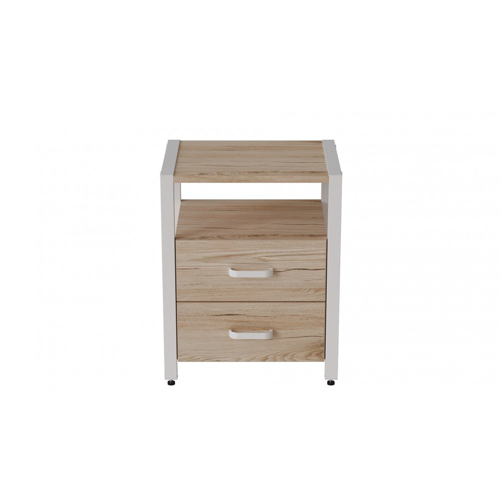 Тумба универсальная Ferrum-decor Вивьен 2/2 50x41x40 белый ДСП Дуб Сан-Марино 16мм (FRD-104162)