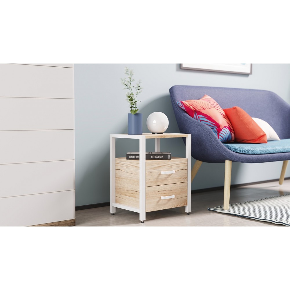 Тумба универсальная Ferrum-decor Вивьен 2/2 50x41x40 белый ДСП Дуб Сан-Марино 16мм (FRD-104162)