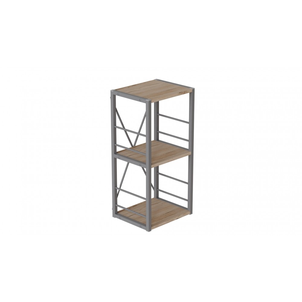 Этажерка 3/34 Ferrum-decor Серии Конект 73x34x28 серый ДСП Дуб Сан-Марино 16мм (FRD-104302)