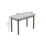 Стол кухонный Ferrum-decor Бенита 75x120x80 Черный ДСП Бетон 16мм (FRD-105572)