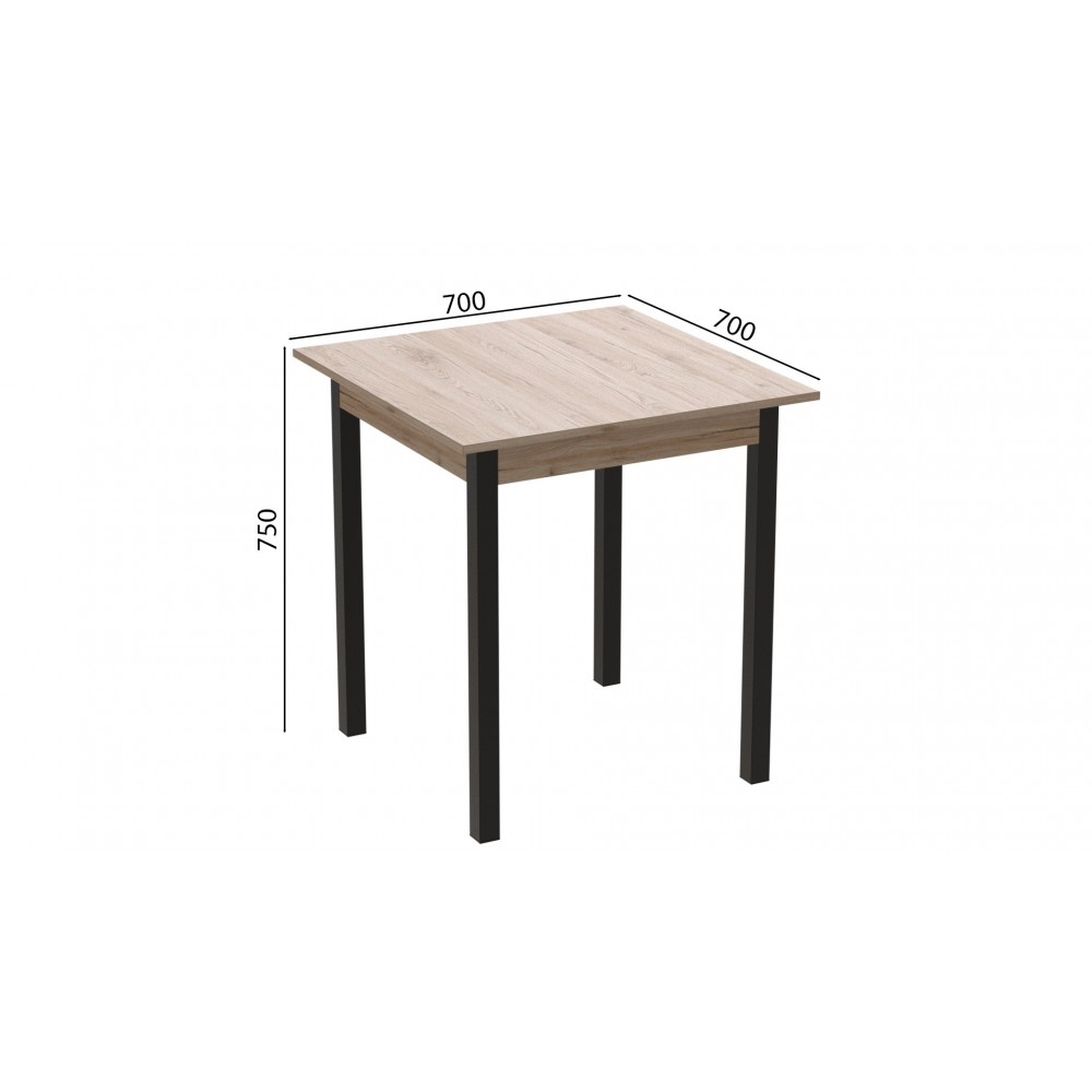 Стол кухонный Ferrum-decor Диего 75x70x70 Черный ДСП Сан-Марино 16мм (FRD-105652)
