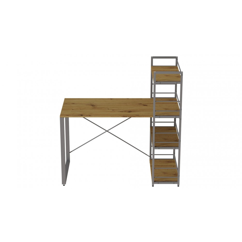 Письменный стол Ferrum-decor Серии Конект c этажеркой 75x120x60 серый ДСП Дуб Артизан 16мм (FRD-104232)