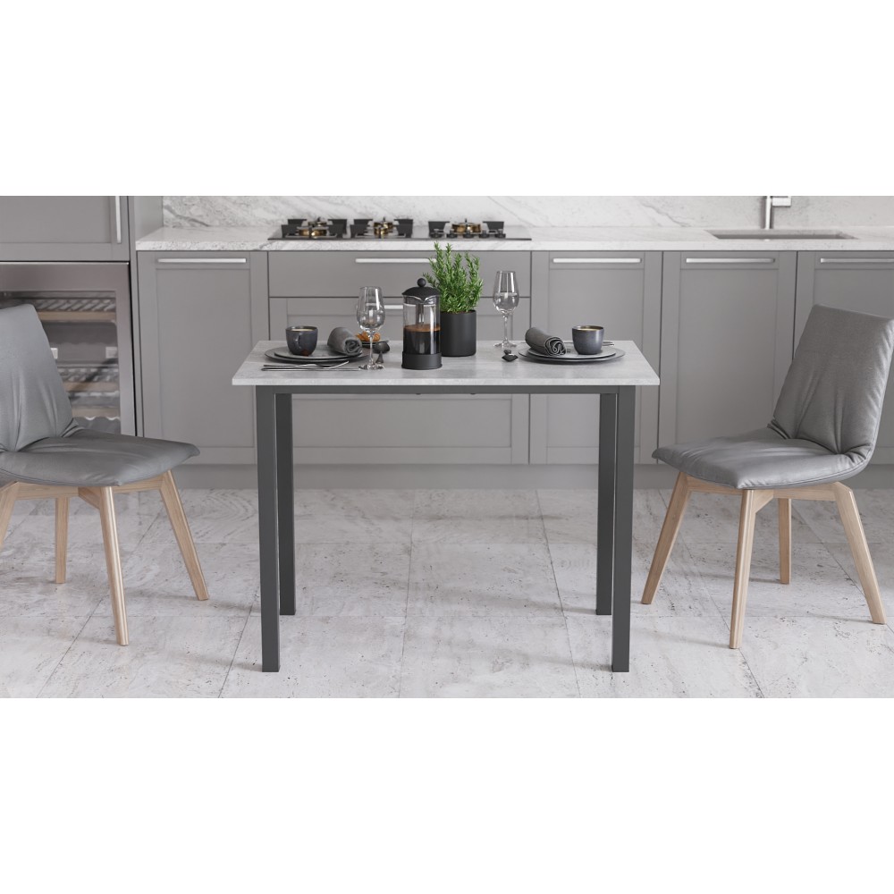 Стол универсальный Knap Ferrum-decor 750x1200x600 Черный металл ДСП Бетон 16 мм (FRD-106352)