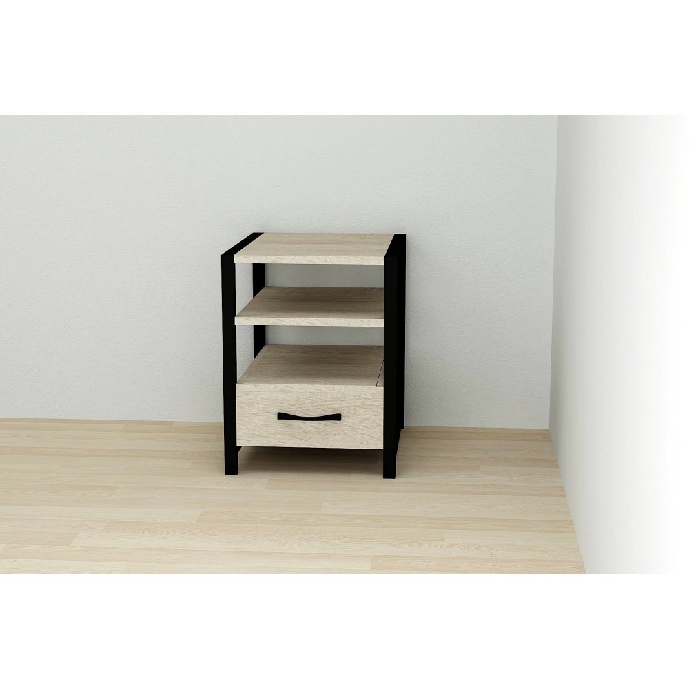 Тумба универсальная Ferrum-decor Вивьен 1/1 50x41x40 черный ДСП Дуб Сонома 16мм (FRD-104142)