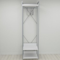 Шафа Гардероб Уні секція 1 серії Конект Ferrum-decor 220x60x50см Сірий метал ДСП Білий 32 мм (FRD-104503)