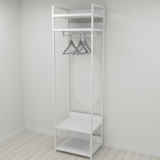 Шафа Гардероб Уні секція 2 серії Конект Ferrum-decor 220x60x50см Білий метал ДСП Білий 32 мм (FRD-104543)
