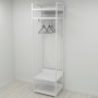 Шкаф Гардероб Уни секция 2 серии Конект Ferrum-decor 220x60x50см Белый металл ДСП Белый 32 мм (FRD-104543)
