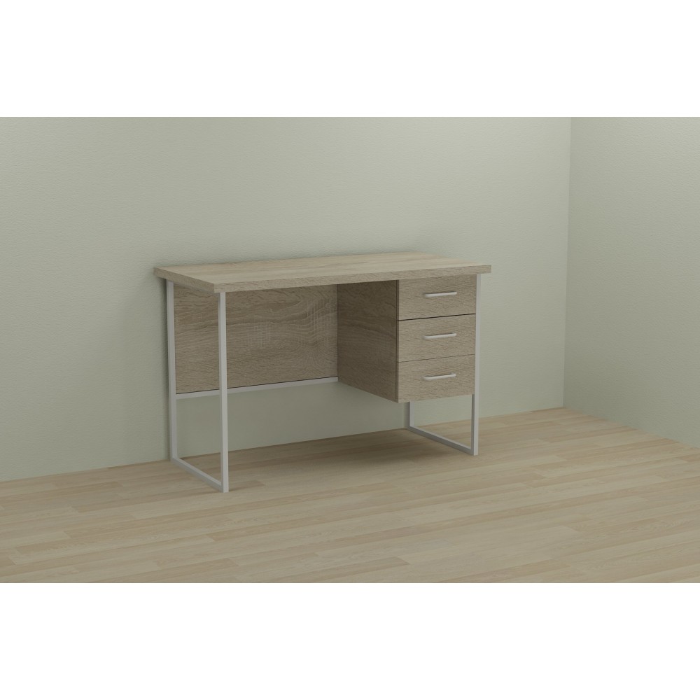Письменный стол Ferrum-decor Гарри 76x140x70 белый ДСП Дуб Сонома 32мм (FRD-101017)