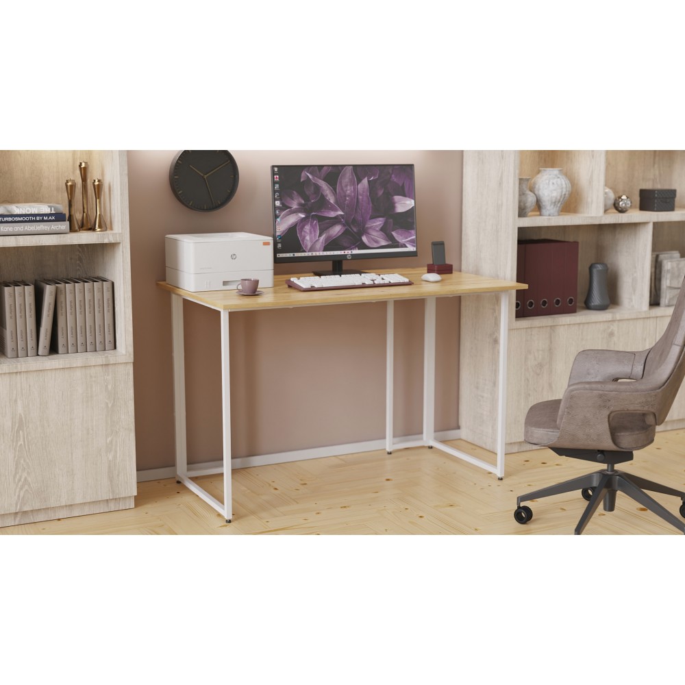 Компьютерный стол Ferrum-decor Ханна 75x100x60 белый ДСП Дуб Артизан 16мм (FRD-106203)