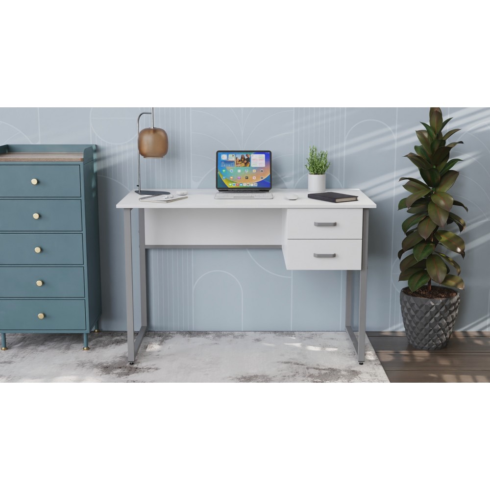 Письменный стол Ferrum-decor Дакота 75x140x70 серый ДСП Белое 16мм (FRD-102348)