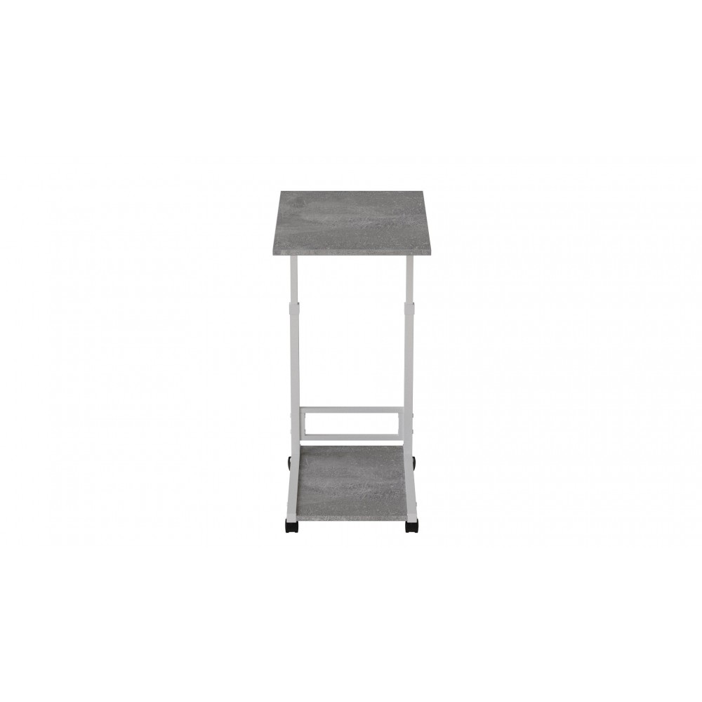 Стол приставной Ferrum-decor Френу 62x40x60 металл Белый ДСП Бетон 16мм (FRD-102518)