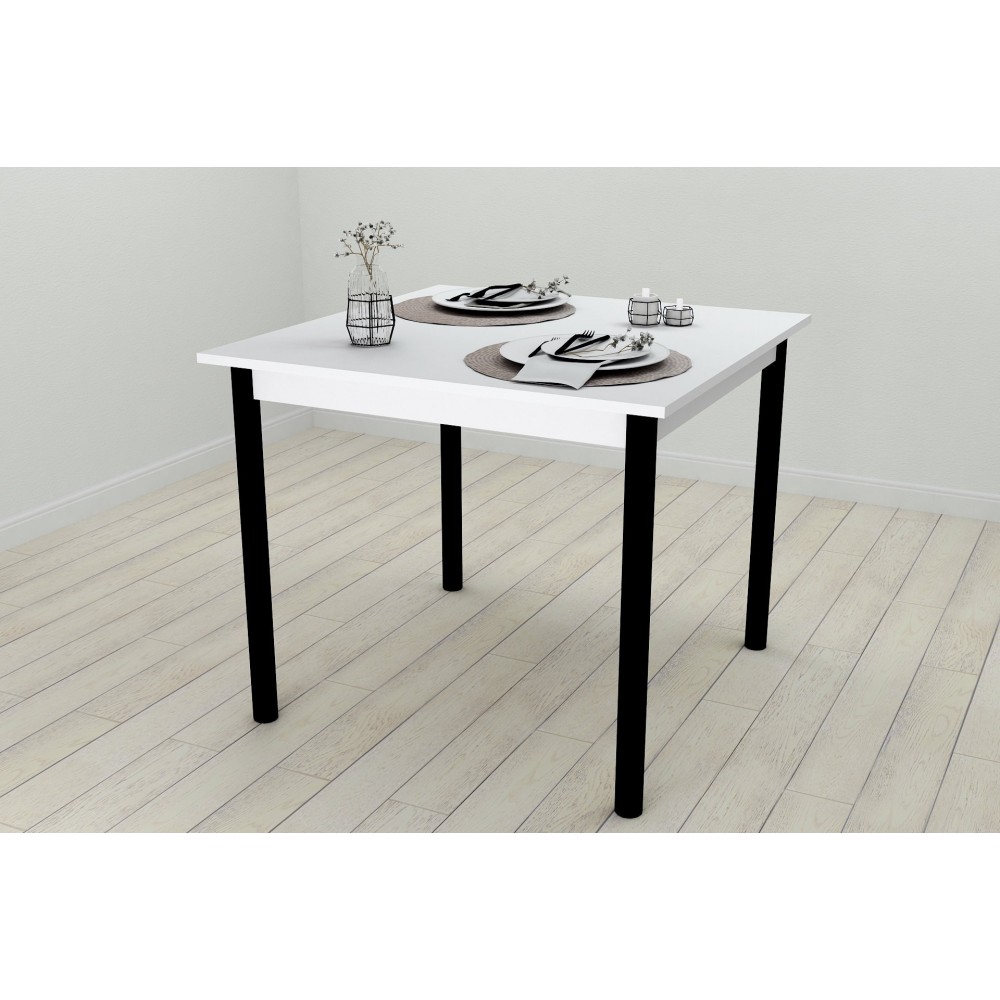 Стол кухонный Ferrum-decor Агата 75x80x80 Черный ДСП Белое 16мм (FRD-106254)