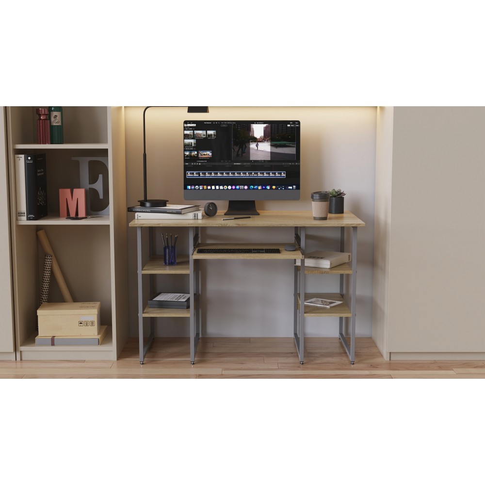 Письменный стол Ferrum-decor Тим 75x140x70 серый ДСП Дуб Сонома 16мм (FRD-101898)