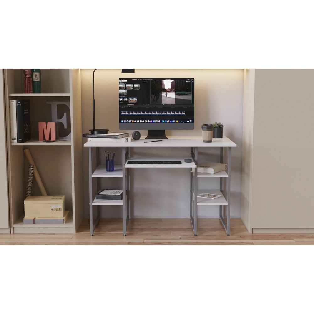 Письменный стол Ferrum-decor Тим 75x120x60 серый ДСП Белое 16мм (FRD-102458)