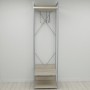 Шафа Гардероб Уні секція 1 серії Конект Ferrum-decor 220x60x50см Сірий метал ДСП Дуб Сонома 32 мм (FRD-104505)