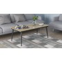 Стіл трансформер журнальний Dandi Small Ferrum-decor 45x120 160)x70 Чорний метал ДСП Дуб Сонома 16 мм (FRD-106796)