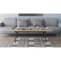 Стіл трансформер журнальний Dandi Small Ferrum-decor 45x120 160)x70 Чорний метал ДСП Дуб Сонома 16 мм (FRD-106796)