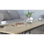 Стіл трансформер журнальний Dandi Small Ferrum-decor 45x120 160)x70 Чорний метал ДСП Дуб Сонома 16 мм (FRD-106796)