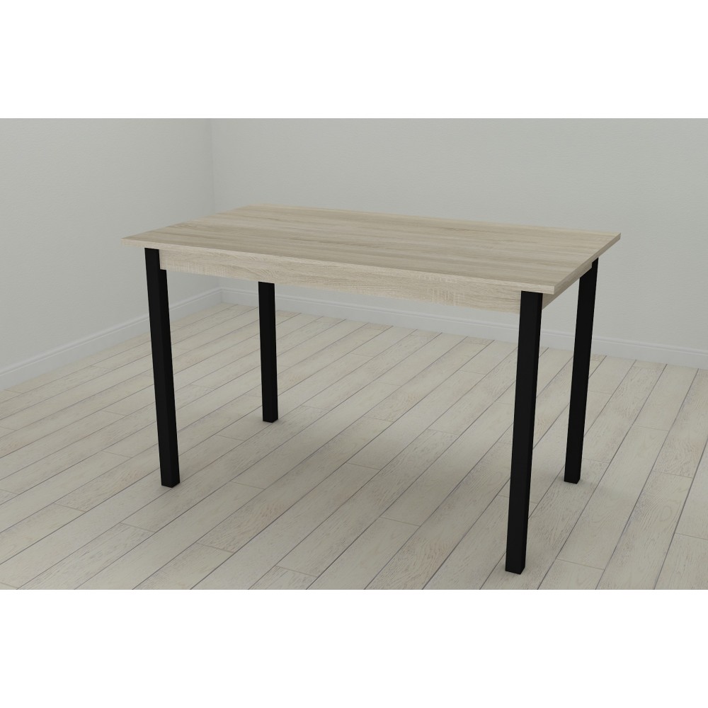 Стол кухонный Ferrum-decor Марио 75x120x80 Черный ДСП Сонома 16мм (FRD-106336)