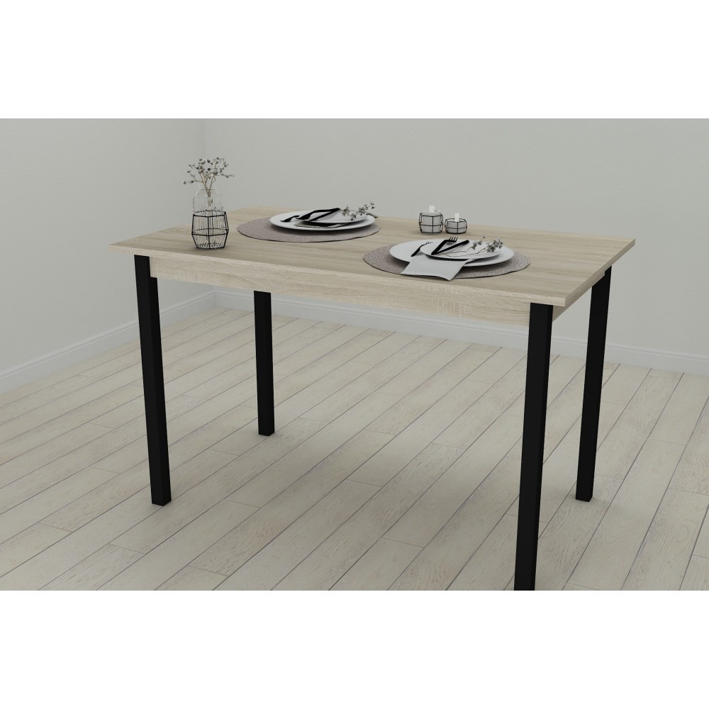 Стол кухонный Ferrum-decor Марио 75x120x80 Черный ДСП Сонома 16мм (FRD-106336)