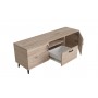 Тумба Лэстер на конусных ножках Ferrum-decor 48x139x38 Черный металл ДСП Дуб Сан-Марино 16 мм (FRD-106806)