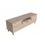 Тумба Лэстер на конусных ножках Ferrum-decor 48x139x38 Черный металл ДСП Дуб Сан-Марино 16 мм (FRD-106806)