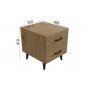 Тумба Віва 2 на конусних ніжках Ferrum-decor 41x35x40 Чорний метал ДСП Дуб Артизан 16 мм (FRD-106816)