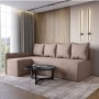Угловой диван ортопедический iSmart MORRO Maxi еврокнижка 205x149 см (матрас Light) бежевый Laura 5 (ISM-051342)