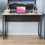 Стол письменный Майк Ferrum-decor 75x140x70 Черный металл ДСП Бетон 16 мм (FRD-106537)