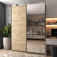 Шкаф-купе двухдверный Doros G-Caiser 180х60х240 см Графит/Дуб евок/1 Зеркало (DRS-011227)