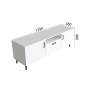Тумба Лэстер на конусных ножках Ferrum-decor 48x139x38 Черный металл ДСП Белый 16 мм (FRD-106807)