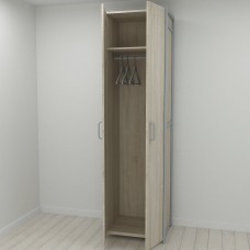 Шкаф Гардероб Уни секция 6 серии Конект Ferrum-decor 220x60x50см Серый металл ДСП Дуб Сонома 16 мм (FRD-104577)