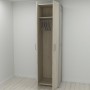 Шкаф Гардероб Уни секция 6 серии Конект Ferrum-decor 220x60x50см Серый металл ДСП Дуб Сонома 16 мм (FRD-104577)