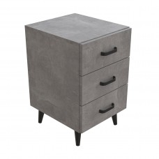 Тумба Віва 3 на конусних ніжках Ferrum-decor 56,5x35x40 Чорний метал ДСП Бетон 16 мм (FRD-106817)