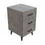 Тумба Віва 3 на конусних ніжках Ferrum-decor 56,5x35x40 Чорний метал ДСП Бетон 16 мм (FRD-106817)